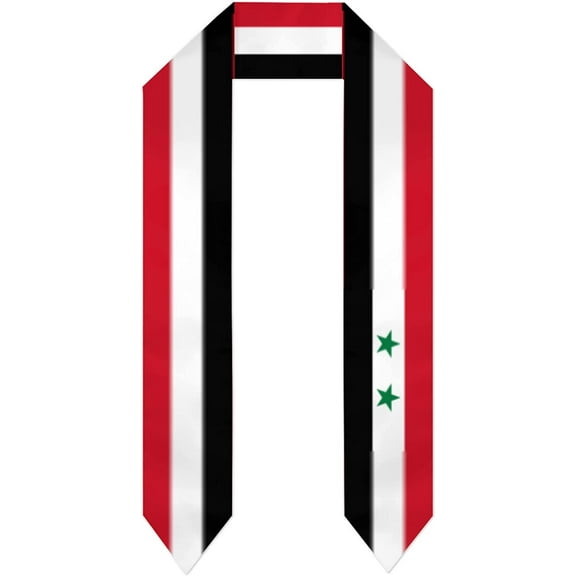 DABOYOZHZH Syria Flag Graduation Shawl Sash Stole Wraps Scraf For International Study Pride Women Men