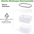 thumbnail image 3 of Contenedor de Almacenamiento de Alimentos Frcos para Refrigerador, 5 Contenedor Frcos de Frutas y Vegetal con curridor, Contenedor de Almacenamiento Sin BPA, 3 of 5