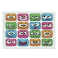 thumbnail image 1 of Funny Cutting Board, Digital Square Cartoon Style Smiling Face Expression Monster Comic Avatar, Decorative Tempered Glass Cutting and Serving Board, Large Size, Multicolor, by Ambesonne, 1 of 1