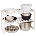 thumbnail image 4 of Bewildely Estante multifuncional blanco de acero inoxidable para almacenamiento de cocina, fregadero, Almacenamiento funcional Almacenamiento y organización del hogar, 4 of 6