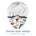 thumbnail image 4 of Shower Caps,White Dinosaurs Volcanoes Names Pattern Waterproof Shower Cap for Women 4 Pieces,Double Reusable Hair Cover for Shower PEVA Elastic Stretch Hem, 4 of 7