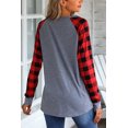 thumbnail image 3 of Women's Red Plaid Raglan Long Sleeve Top, 3 of 5
