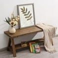 thumbnail image 3 of 43" Farmhouse Wood Bench, Long Rustic Indoor Storage Bench for Entryway, Living Room, Dining Room, Solid Wood Construction, Original Wood, 3 of 12