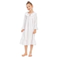 thumbnail image 5 of Uccdo Teens Big Girls Cotton Nightgown Long Sleeve Pajamas Sleepshirts Dress Sleepwear Loose Fit 5-14 Years, 5 of 7