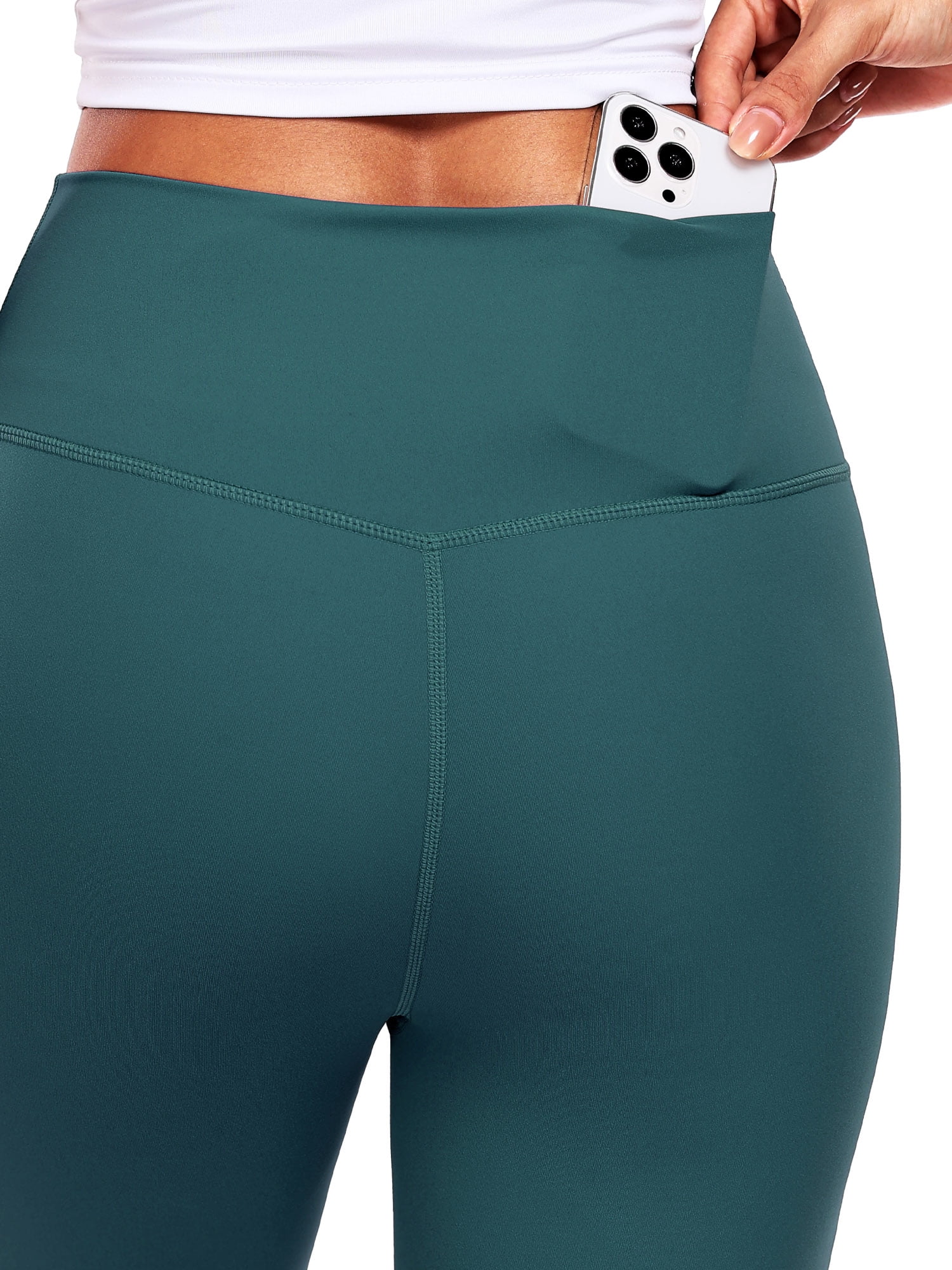 NELEUS ButterSoftFlex Womens High Waist Legging for Yoga Workout Athletic Pants with Waistband Pocket,Black+Dark Green,US Size XL