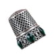 thumbnail image 2 of Protector de dedos de dedal para coser, resistente, estilo vintage Plata con Cristal, 2 of 9