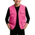 thumbnail image 2 of OGLCCG Safari Vest Boys Kids Lightweight Cargo Outerwear Vest for Hiking Fishing Travel Outdoor Sleeveless Jackets(Hot Pink,7-8 Years), 2 of 6