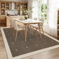 thumbnail image 2 of Garvee 9'x12' Modern Bordered Area Rug Geometric Carpet with Non Slip Backing, Contemporary Cross Motifs Dot Rug Washable Rug for Living Room Bedroom Home Decor, Brown Coffee, 2 of 10