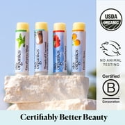 Sky Organics Organic Lip Balm with Beeswax to Moisturize Lips, Assorted Flavors, 4 Pack