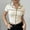 Beige, variant on Women's Casual Short Sleeve Button Down Shirt With Classic Collar And Black Trim Pure Color Summer Blouse For Daily Wear Long Sleeve Women Running Shirt Denim Shirts for Juniors Super Tight Sleeve