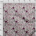 thumbnail image 3 of oneOone Polyester Spandex Dark Magenta Fabric Floral Retro Sewing Craft Projects Fabric Prints By Yard 56 Inch Wide, 3 of 5