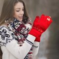 thumbnail image 2 of Matoen Christmas Warm Fleece Lined Knit Gloves Elastic Snowman Deer Winter Warm Gloves, 2 of 3