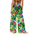 thumbnail image 6 of Tnhcen Women's Boho Beach Pants Sheer Print Sun Protection Maxi Beach Cover Up 100% Polyester Wide Leg Swimwear Cover Up Sarong S-2XL, 6 of 7