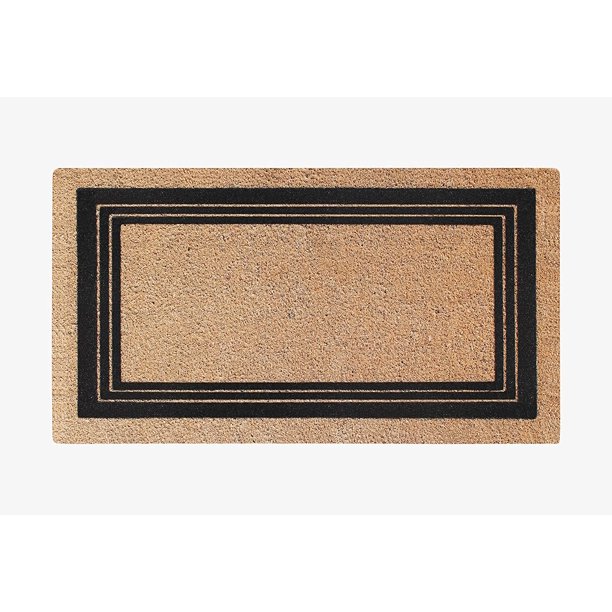 A1HC Natural Coir Entrance Door Mats, Durable Large Outdoor Rug, NonSlip, Flock Doormat, Thin