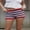 Sky Blue, variant on LMLYSoH Women’s Knit Shorts Summer Fashion Low Waist Stripes Print Mini Shorts Stretchy Shorts