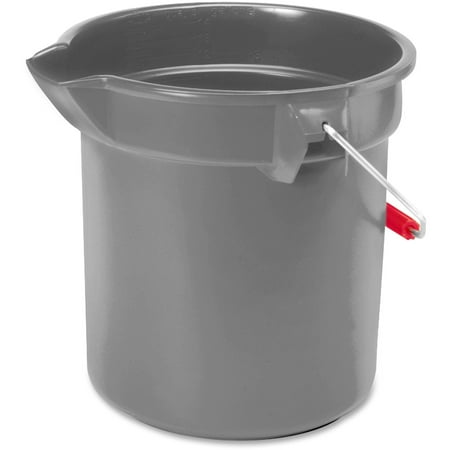- Rubbermaid Commercial, RCP296300GY, Brute 10-quart Utility Bucket, 1 Each, Gray,Nickel,Chrome