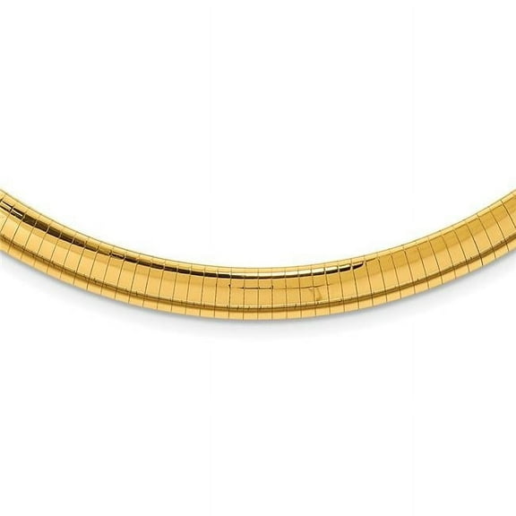 Primal Gold 14 Karat Yellow Gold 8mm Domed Omega Necklace