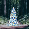 thumbnail image 5 of Honeii Golden Blue Snowflakes Print Poncho Cape, Cloak Coat, Snuggly Hooded Wearable Blanket, Hooded Cape For Teenagers,Halloween Costumes-Medium, 5 of 7