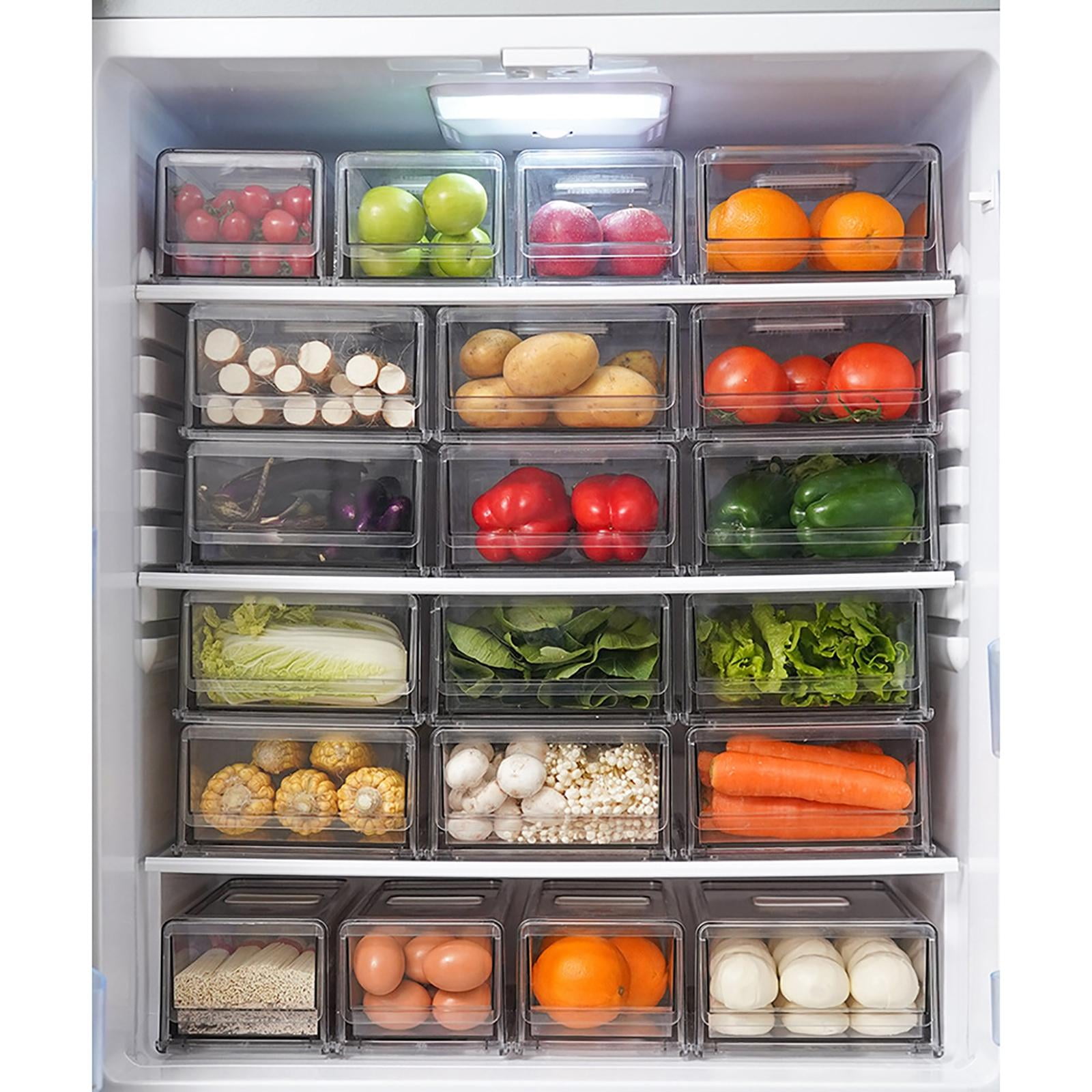 Axioma Cabinet Refrigerator Organizer Box Drawers Holder Multifunctional Clear with Lid L with partition