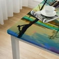 thumbnail image 5 of Rectangle Fitted Tablecloth with Elastic Edge, Beautiful Lake Colorful Sky Landscape Waterproof Table Covers, Washable Polyester Table Cloths for Kitchen Dining Picnic Party,, 5 of 8