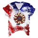 thumbnail image 1 of Camiseta de Manga Corta con Cuello en V Impresa para el Día Del Independiente, Camisetas con Cuello en V para las Mujeres, 1 of 4