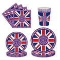 thumbnail image 1 of Union Jack Party Supplies | UK Flag Party Cutlery | Union Jack Plates, Cups, Napkins, Knife, Fork, Spoon, Tablecloth, Flag for 2023 King Charles III Coronation Royal Celebrations, 1 of 9
