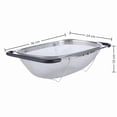 thumbnail image 2 of Stainless Steel Colander, Over Sink Fine Mesh Strainer with Extendable Handles for Pasta, Vegetables, and Fruits, 2 of 6