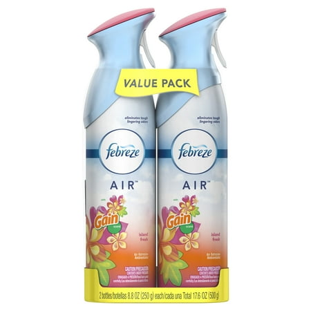 - (2 Pack) Febreze AIR Effects Air Freshener with Gain Island Fresh ( 4 Count 17.6 oz)