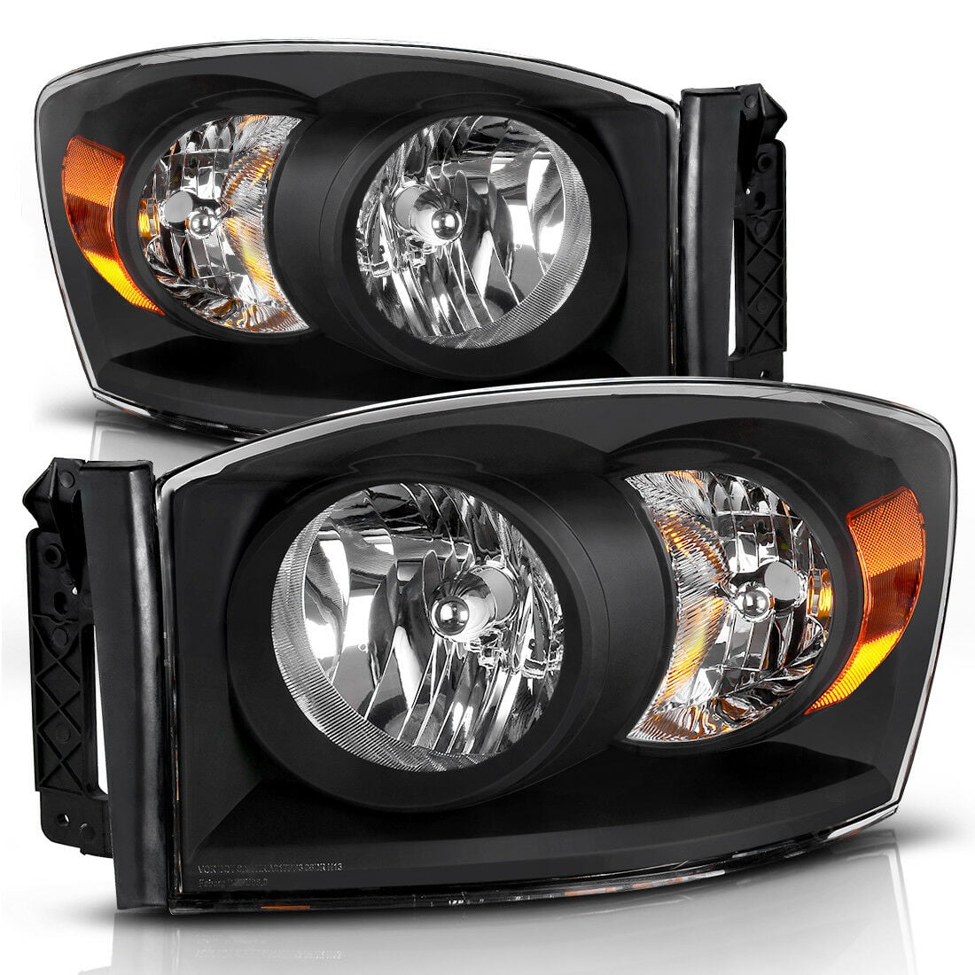 Headlight with Chrome Bezel and Amber Bar LH Left Driver for 06-08 Dodge Ram