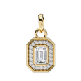 thumbnail image 3 of Zuwelria Certified Diamond Pendants | 0.93 Carat Luxurious Emerald Cut Moissanite Halo Pendant Necklace for Women 18K Yellow Gold Plated over Sterling Silver, 3 of 10