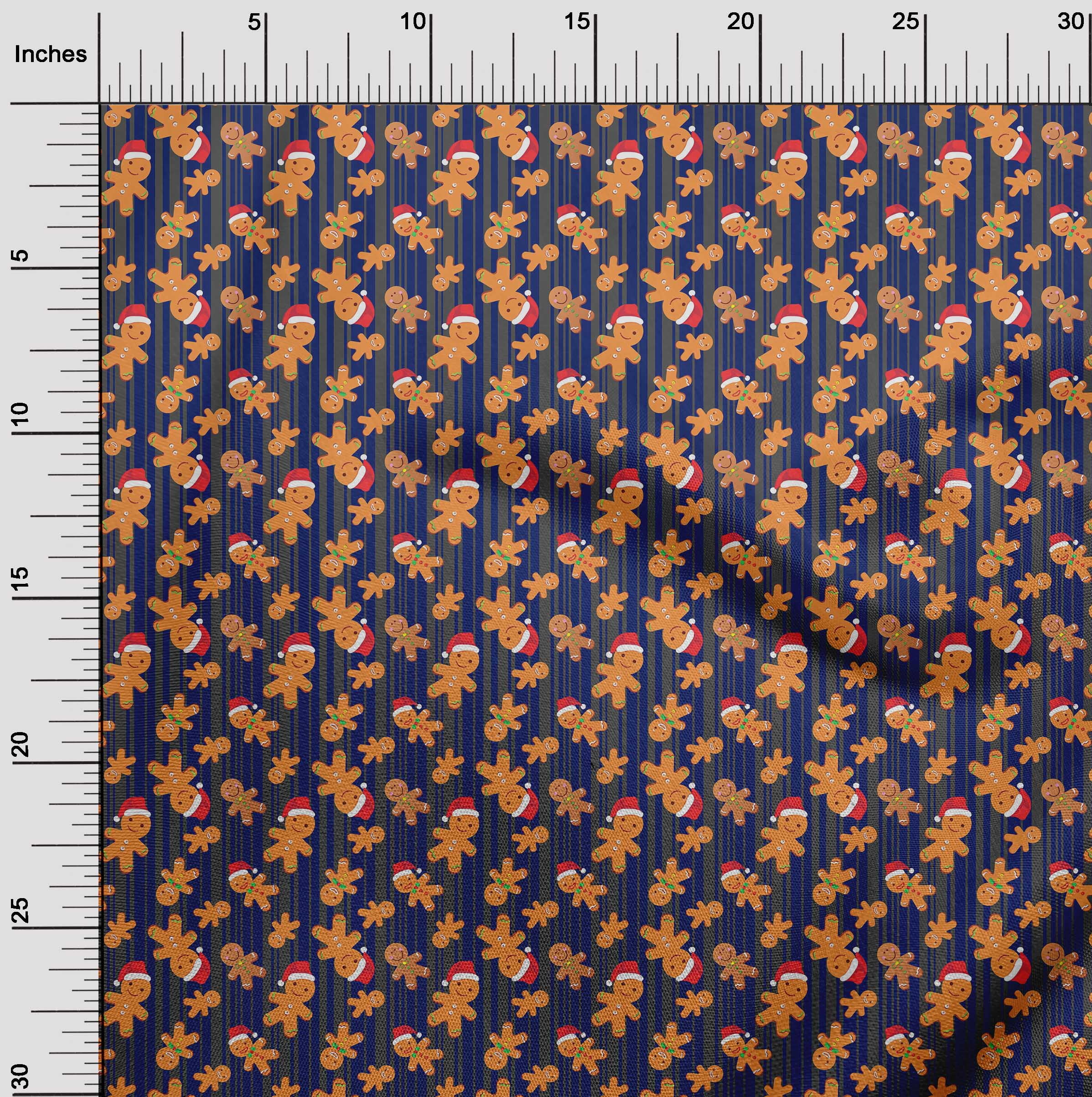 oneOone Cotton Jersey Indigo Blue Fabric Christmas Sewing Material Print Fabric By The Yard 58 Inch Wide