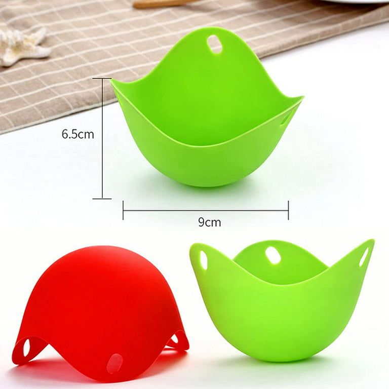 4 Pack Egg Cooker Set Non Stick Silicone Egg Poaching Cup Poached Egg Cooker  Perfect Poached Egg Maker Eggs Boiler Molds Egg Tray For Microwave Or Sto