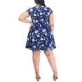 thumbnail image 3 of Jessica Howard Womens Textured Pleated Mini Dress, Blue, Plus Size, 20W, 3 of 3