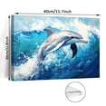 thumbnail image 2 of One Piece Of Canvas Wall Art Featuring A Wooden Frame Measuring , Showcasing A Retro Abstract Canvas Painting Of An Atlantic Spotted Dolphin In White., 2 of 6