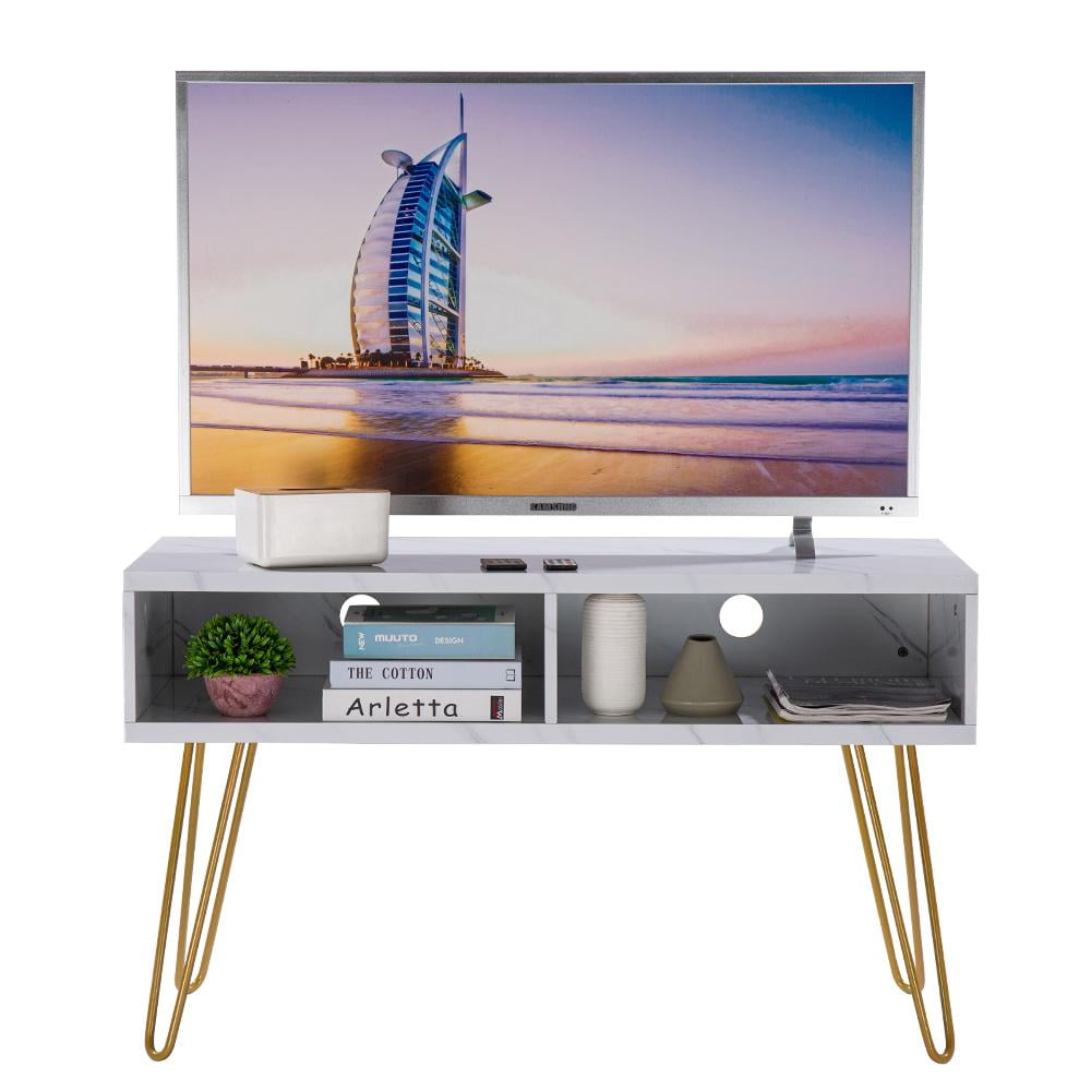 Modern TV Stand Console Table for Home Office TV Cabinet with Marble