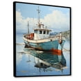 thumbnail image 2 of Designart "Harbor Docked Fishing Vessel" Coastal Boat Floater Framed Canvas Art Print, 2 of 5