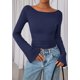 thumbnail image 2 of Remera PRETTYGARDEN Otoño 2025 Azul Marino Manga Campana Talle S, 2 of 9