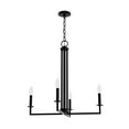 thumbnail image 2 of Hunter - Bearden 4-light Natural Black Iron, Large Chandelier, Dimmable, Candle Shaped, for Bedrooms, Dining, Living Rooms - 19622, 2 of 7