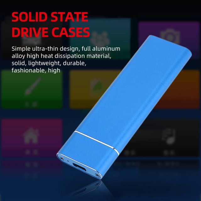 Ssd Caso USB 3.1 TYPE-C a M.2 NGFF SSD Estuche para 2230/2242 SSD (NGFF Type3.1 Blue)