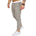 thumbnail image 1 of FOCUSNORM Men' s Trousers Pantalon Taille Haute Uni avec Multiples Poches, 1 of 8