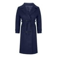 thumbnail image 3 of Sevevn Women's Winter Double Breasted Wool Coat Business Casual Long Winter Pea Coat with Belt, 3 of 5