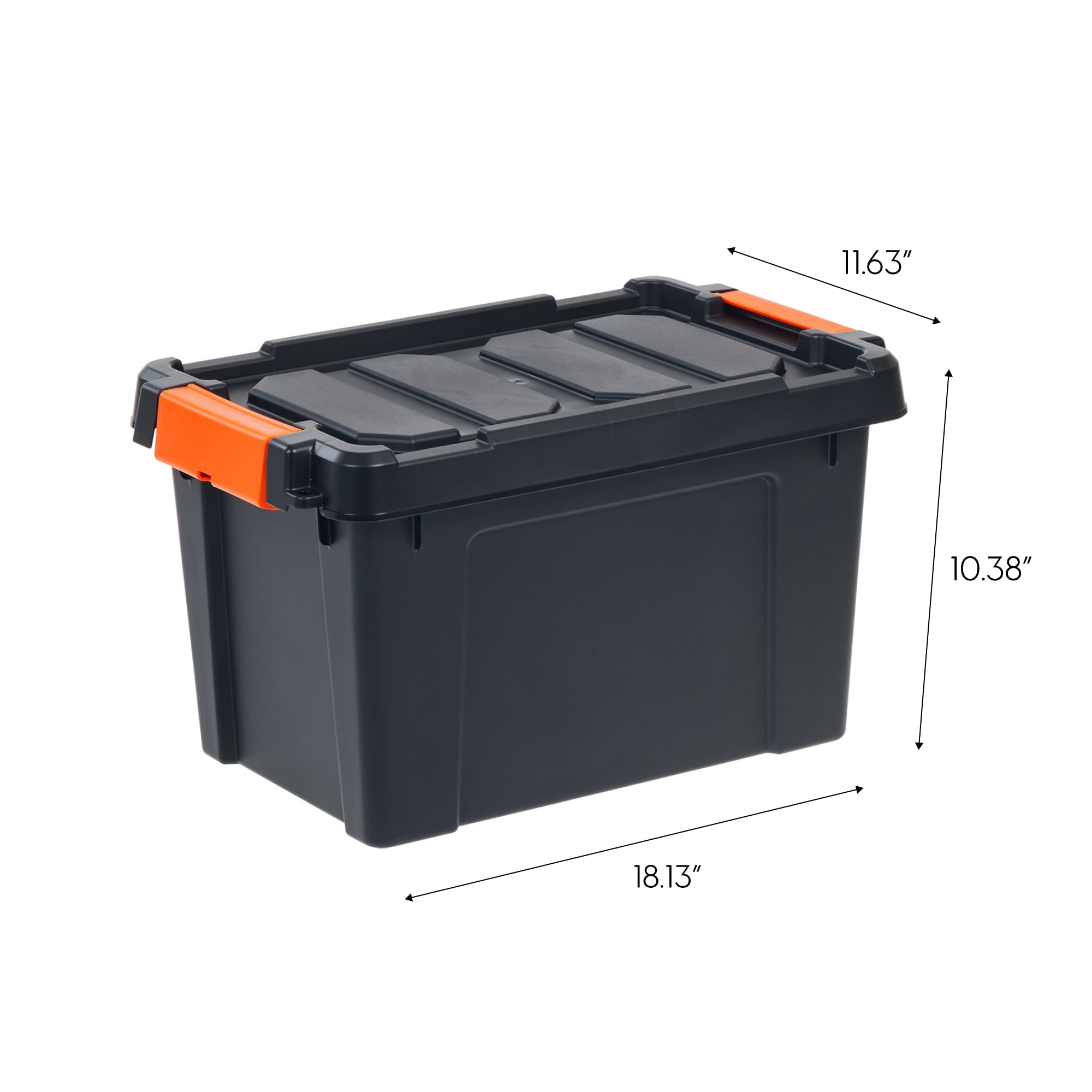 IRIS® Weathertight® Plastic Storage Containers With Latch Lids, 15 3/8 x  16 x 30, Black, Case Of 4 - Zerbee