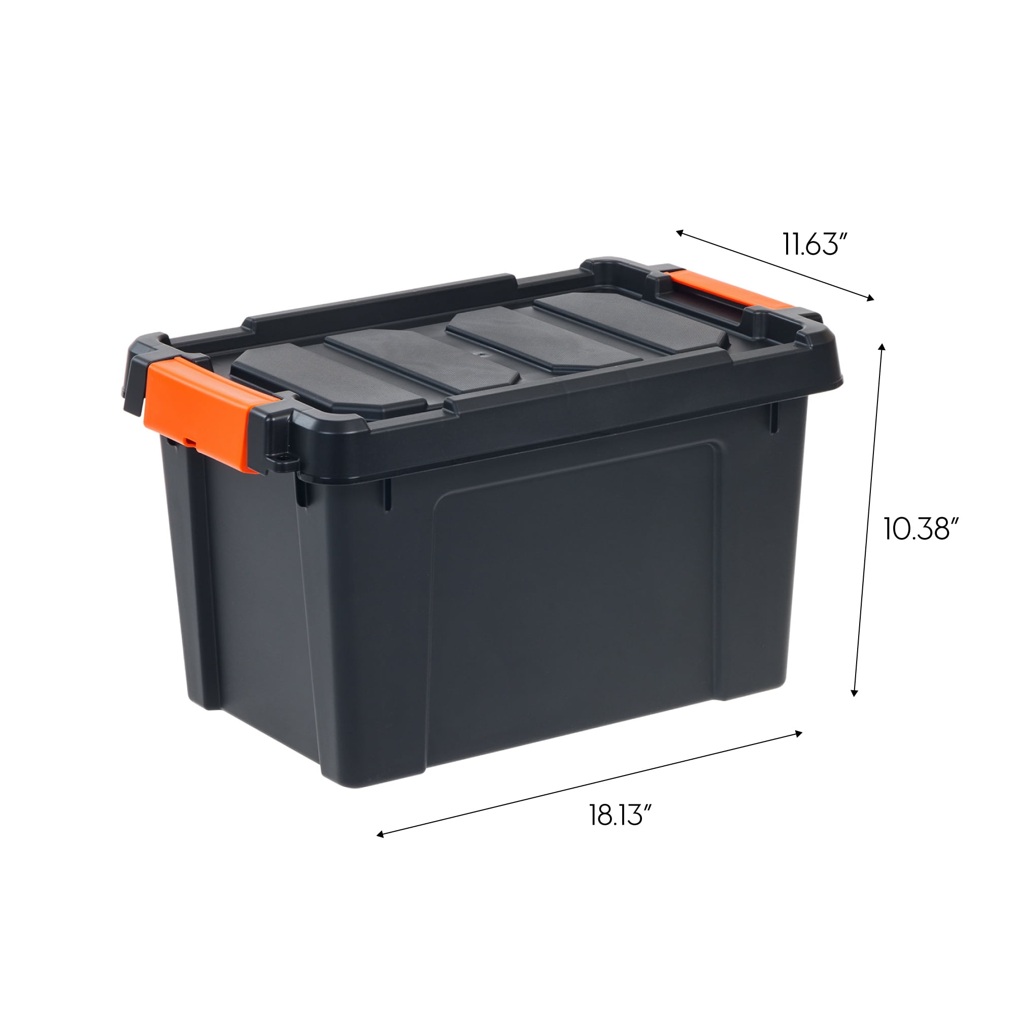 ESD-Safe Tote Box Containers: Inside:20.3x15.3x8.0, Black, 4