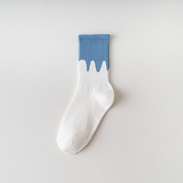 Womem Blue Plaid Socks Shallow Mouth Japanese Cute Milk Pattern Socks Sports Socks Sock Multicolor