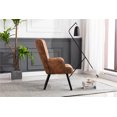 thumbnail image 4 of Accent Chair, Rustic Gold Accent Chair with Arms, Tufted Button Back Modern Accent Chair with Rubberwood Legs, Mid Century Wingback Chair Accent Chair for Living Room, Bedroom, Office, Coffee, 4 of 7