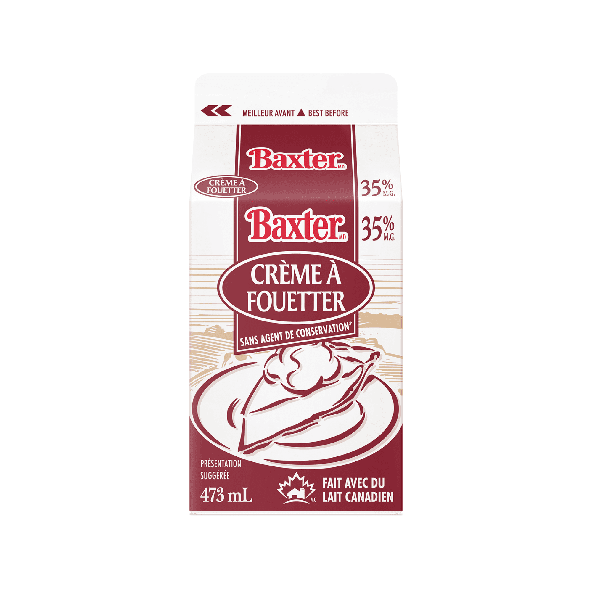 Baxter 35% Whipping Cream, 473 mL
