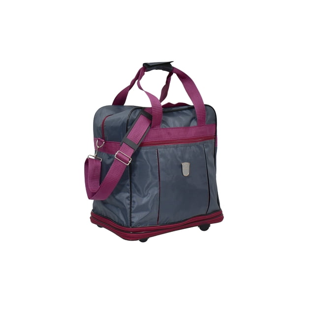 MALETIN EXPANDIBLE CON RUEDAS 24" MCCARTHY MODELO EXPANDIBLE-24 GRIS/VINO