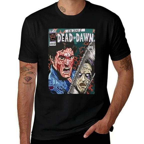 Evil Dead 2 Dead By Dawn Mens T Shirts Cotton Short Sleeve T-Shirt Crew Neck Tees Casual Shirt