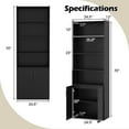 thumbnail image 3 of Costway 70" Bookcase with Adjustable Shelves 2-Door Cabinet Multipurpose Display Rack Black, 3 of 10