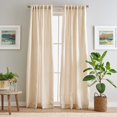 thumbnail image 1 of Peri Home 100% Linen Back Tab Lined Curtain, 84" Panel Pair, Beige, 1 of 4